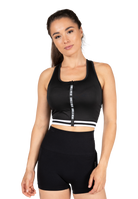 Gorilla Wear Mesa Zip Front Crop Top T-Shirt & Tops Black