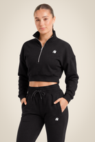 Gorilla Wear Ocala Cropped Half-Zip Sweatshirt Hoodie & Sweatshirt Black