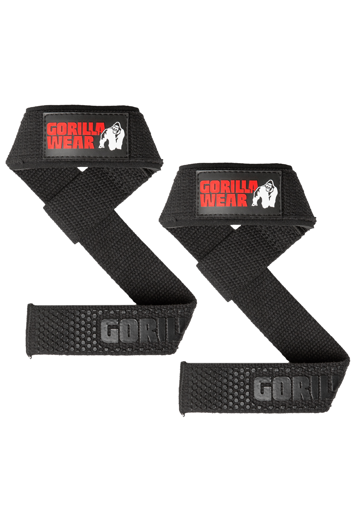 Gorilla Wear Padded Silicone Lifting Straps Lifting Straps & Wraps Black