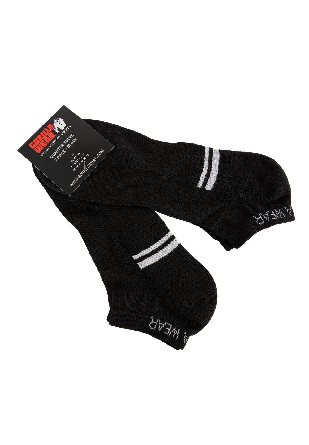 Gorilla Wear Quarter Socks 2-Pack Socks Black