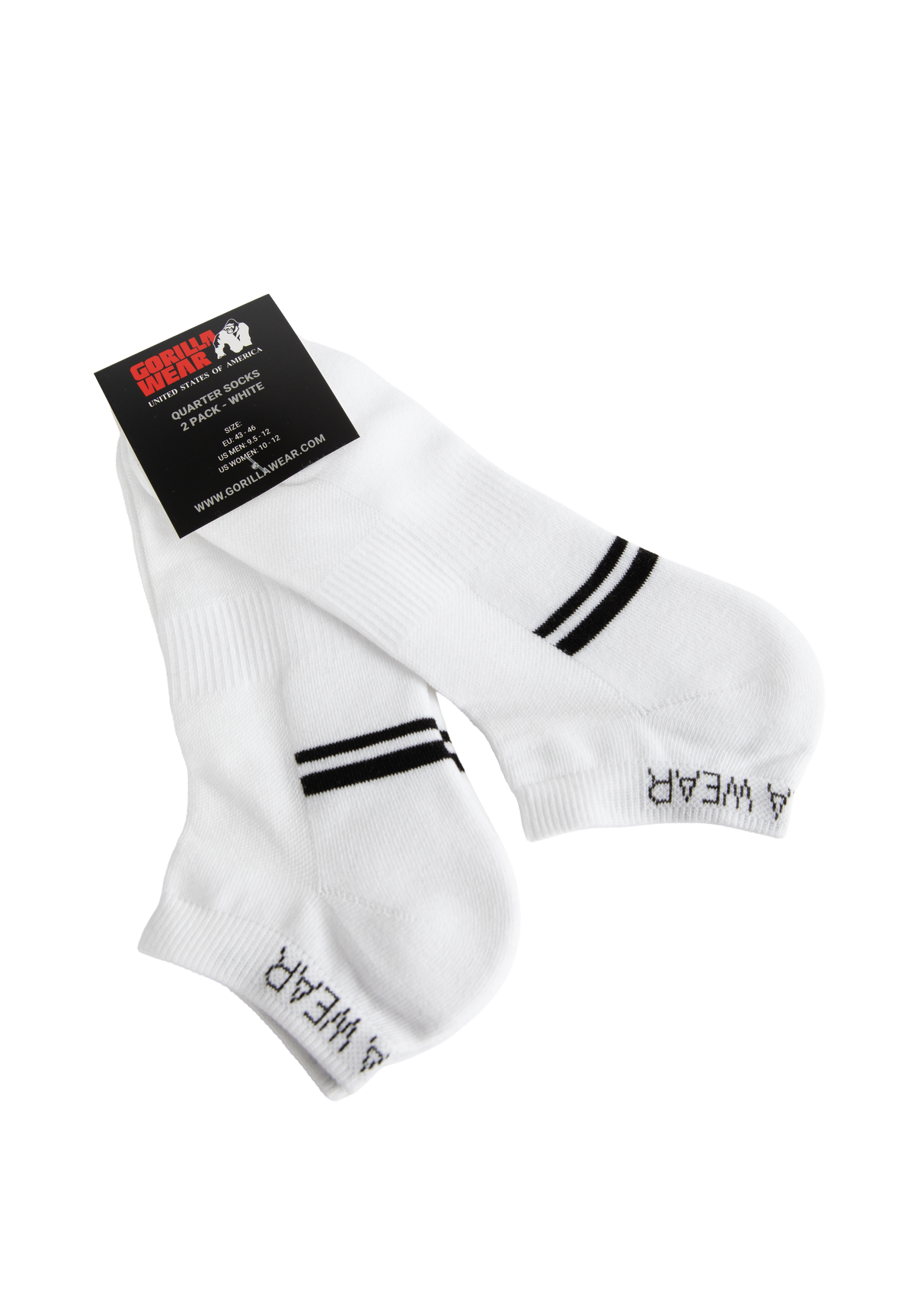 Gorilla Wear Quarter Socks 2-Pack Socks White
