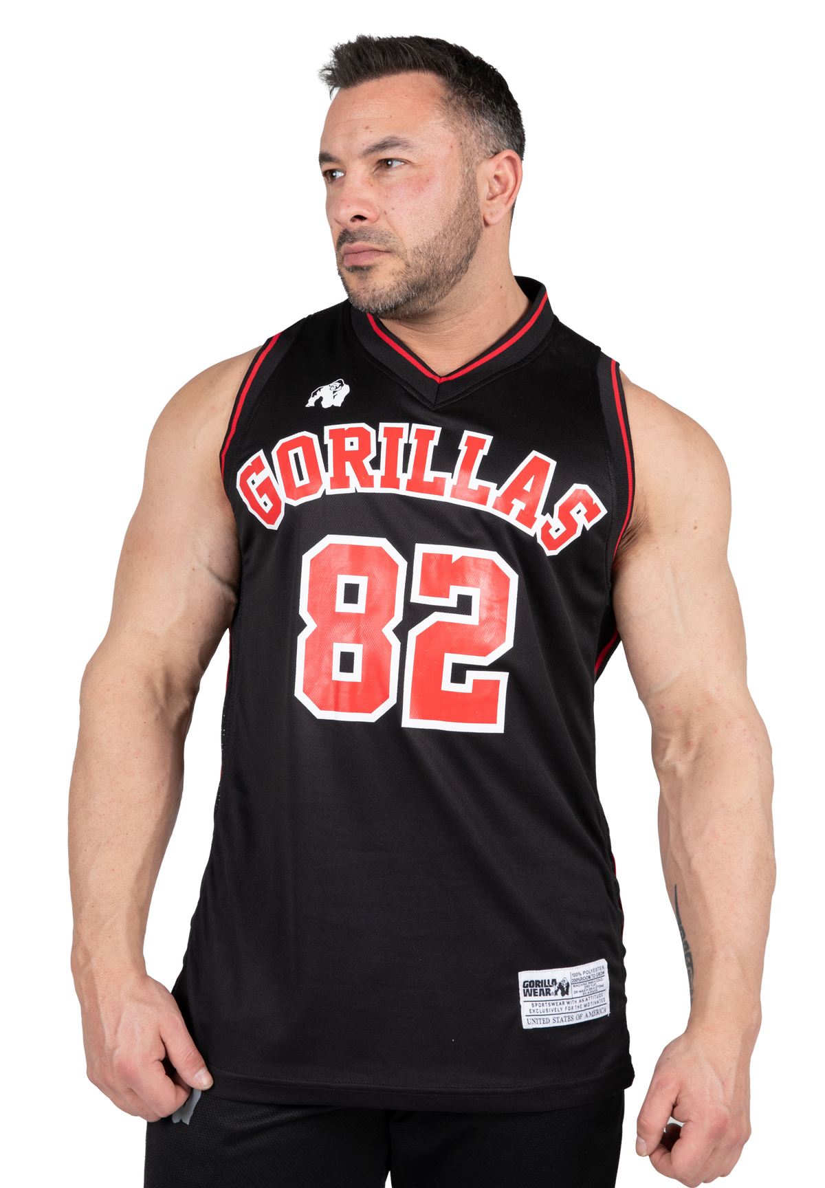 San Mateo Jersey Tank Top - Black/Red – Gorilla Wear