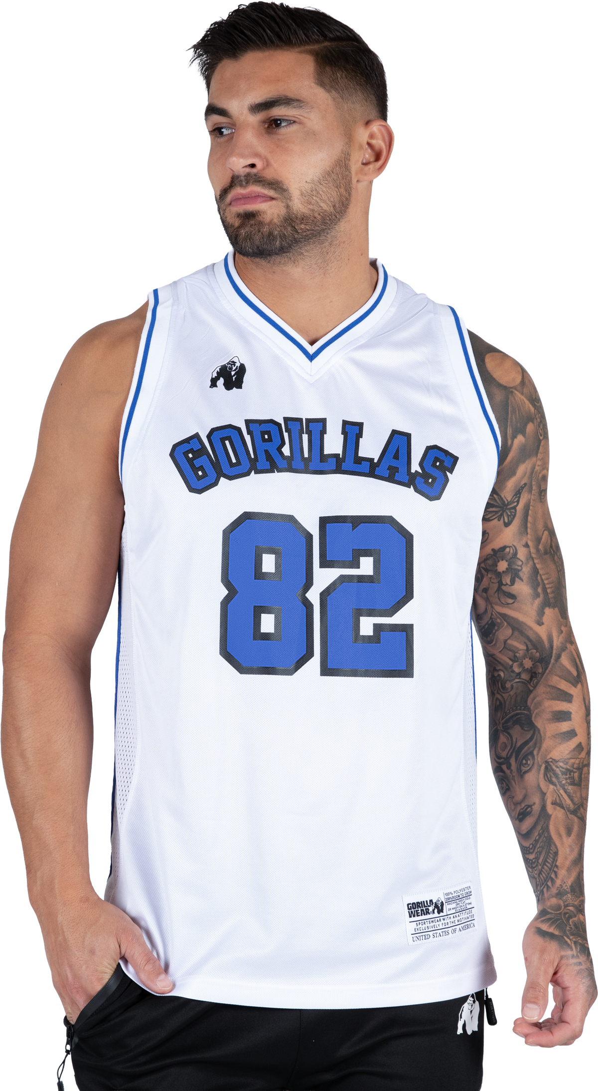 Gorilla Wear San Mateo Jersey Tank Top Tank Top White/Blue