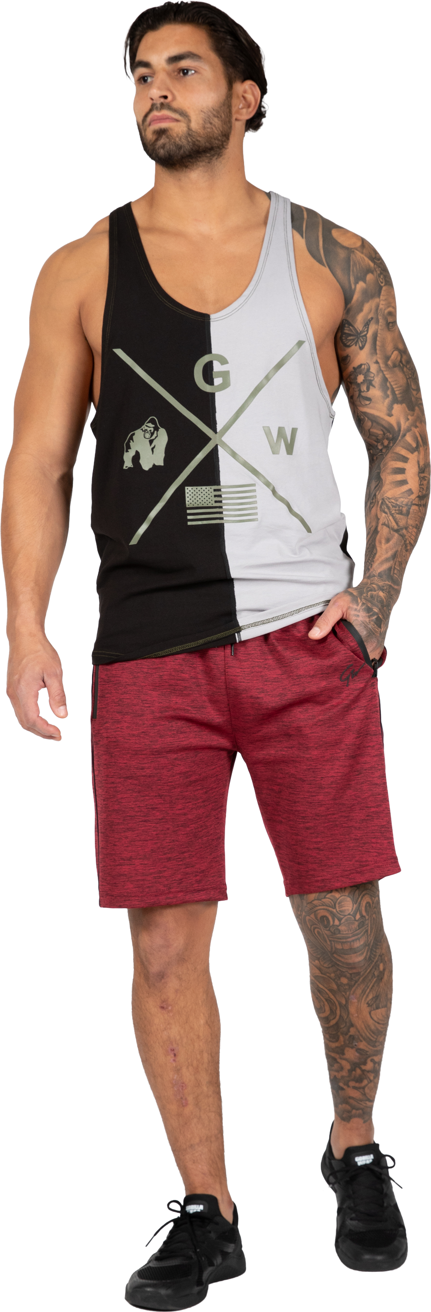 Gorilla Wear Sterling Stringer Tank Top Tank Top Black/Gray
