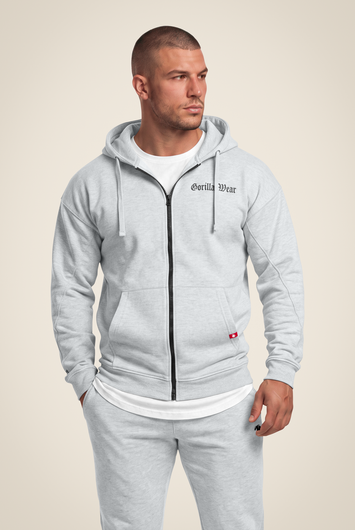 Utah Zipped Hoodie - Light Gray Melange – Gorilla Wear