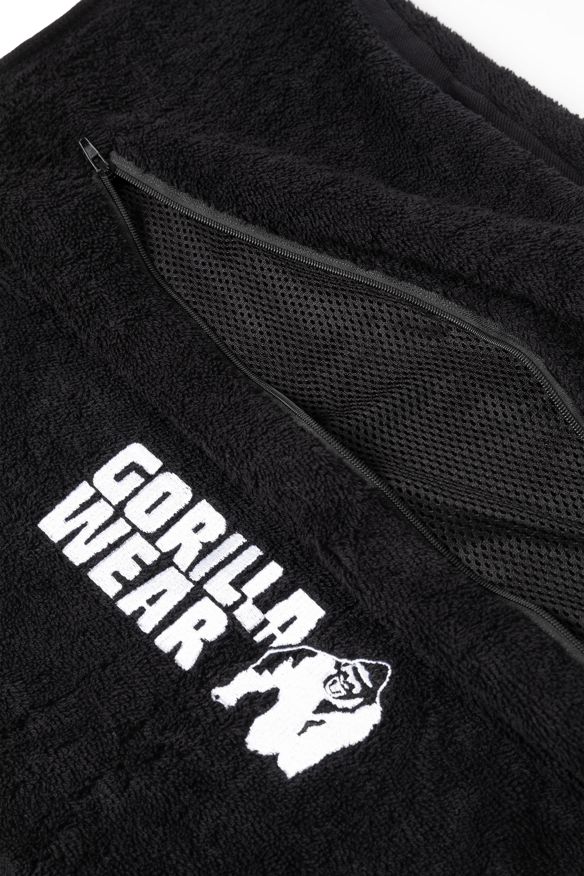 Gorilla Wear Zip Pocket Gym Towel Towels Black