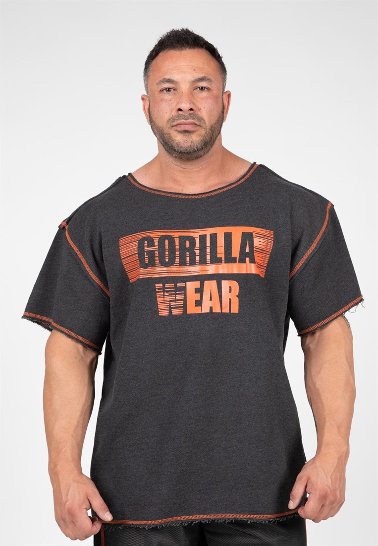 Wallace Workout Top Gray Orange L XL Gorilla Wear