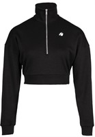 Ocala Cropped Half-Zip Sweatshirt Black