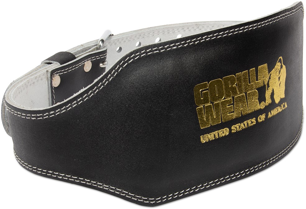 Ontkennen kunst Muildier Gorilla Wear 6 Inch Padded Leather Lifting Belt - Black/Gold - S/M Gorilla  Wear