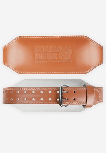 Gorilla Wear 6 Inch Gewatteerde Leren Lifting Belt - Bruin