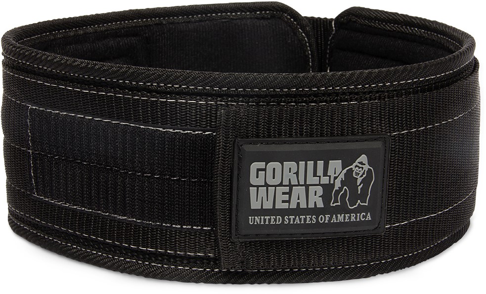 Aktentas omvang banner Gorilla Wear 4 Inch Nylon Lifting Belt - Black/Gray Gorilla Wear