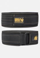 Gorilla Wear 4 Zoll Nylon Gewichthebergürtel - Schwarz/Gold