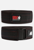 Gorilla Wear 4 Inch Nylon Lifting Belt - Black/Red Stitched