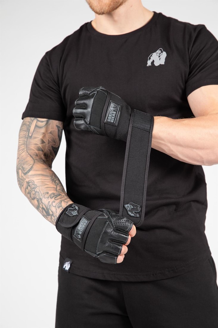 Dallas Wrist Wrap Gloves - Black - L Gorilla Wear