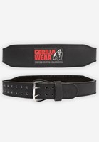 Gorilla Wear 4 Inch Padded Leather Lifting Belt - Black/Red