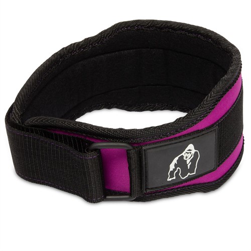 women's lifting belt - zwart/paars detail