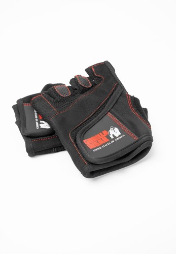 Women's Fitness Gloves Black/Red Stitch